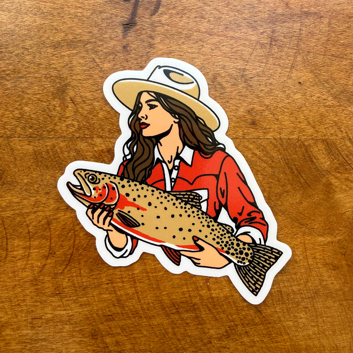Cutthroat Trout Cowgirl #1 Glossy Sticker