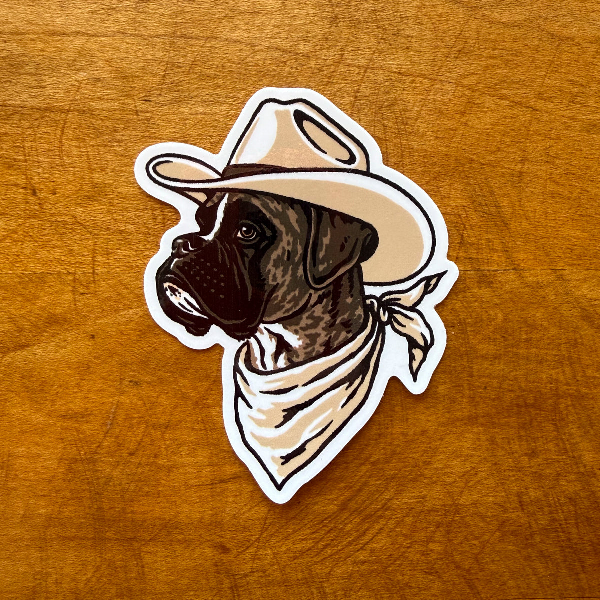 Boxer (Brindle) Cowdog Glossy Sticker
