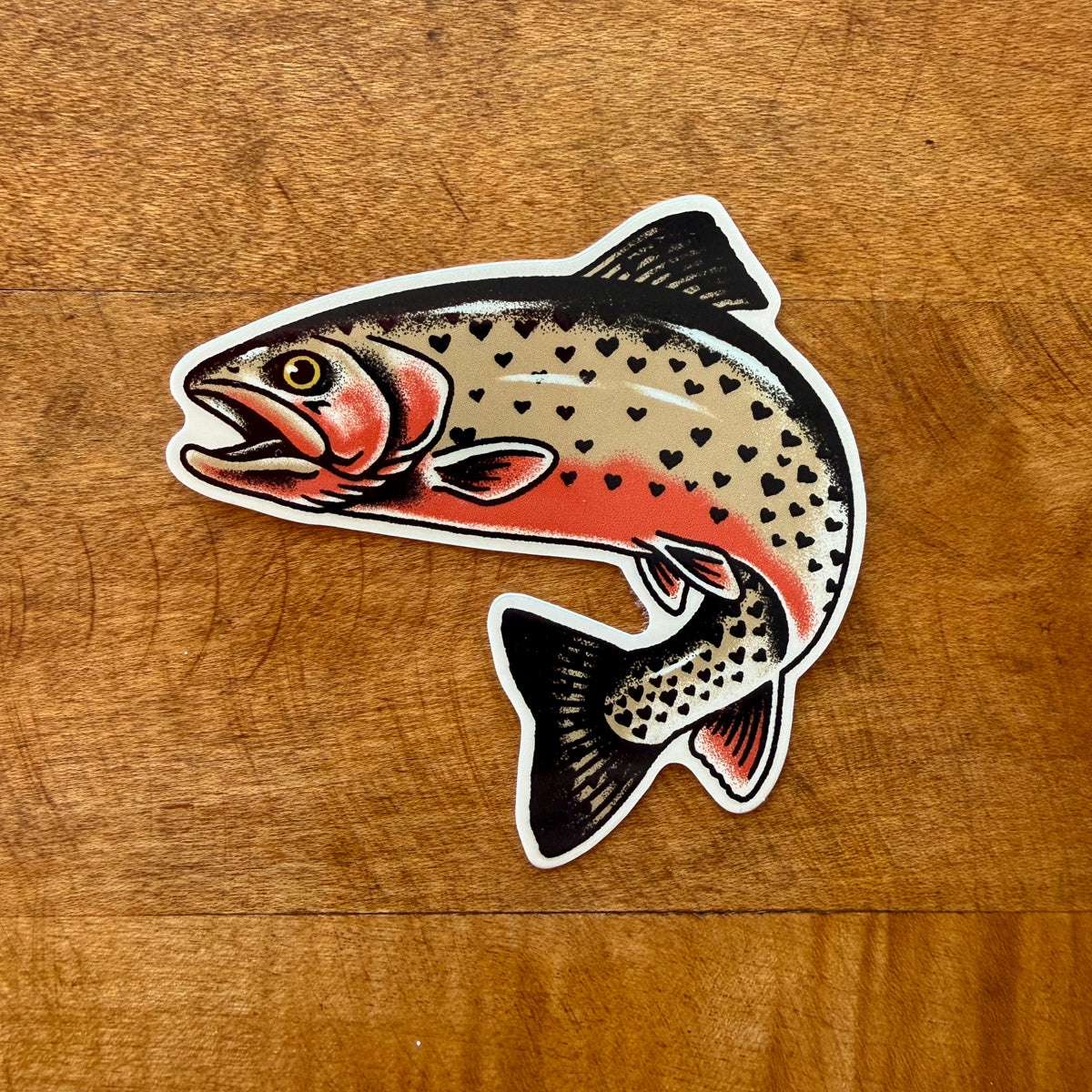 Rare Cutthroat Heart Trout Glossy Sticker