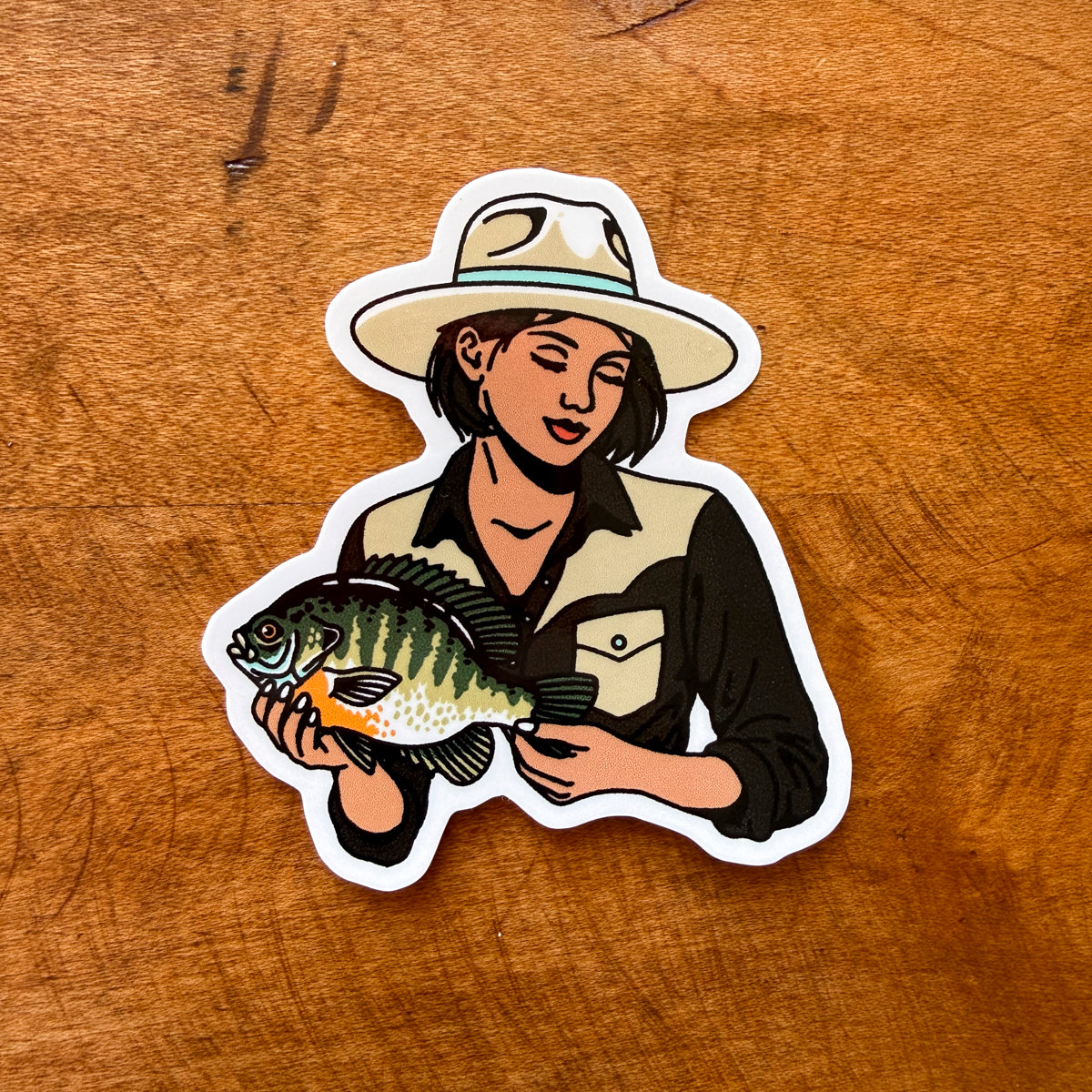 Bluegill Cowgirl Cowgirl Glossy Sticker