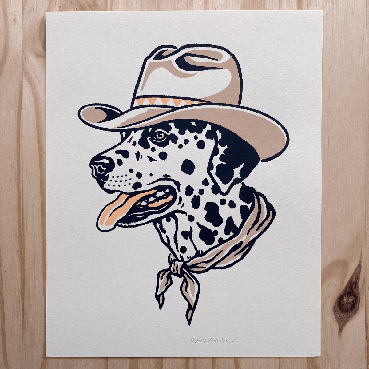 Dalmatian Cowdog - 8x10in Signed Silkscreen Print