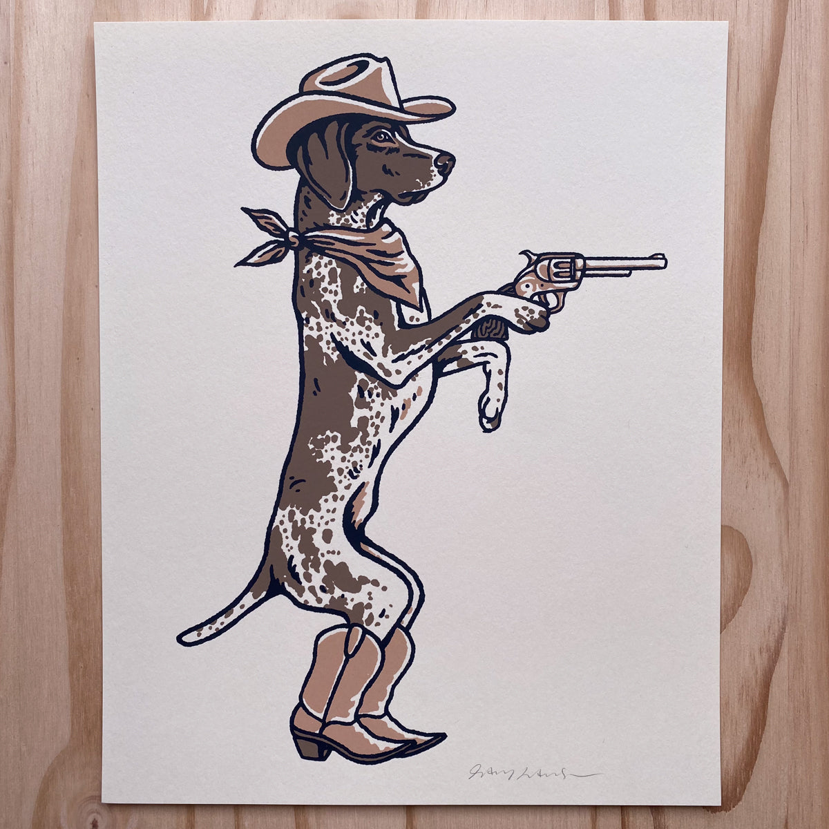 German Shorthaired Pointer Outlaw - Signed 8x10in Print #465