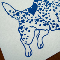 Heeler Hearts 10x8in Original Paint Pen Drawing (Navy Blue)