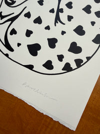 Dalmatian Hearts 8x10in Original Paint Pen Drawing (Black)