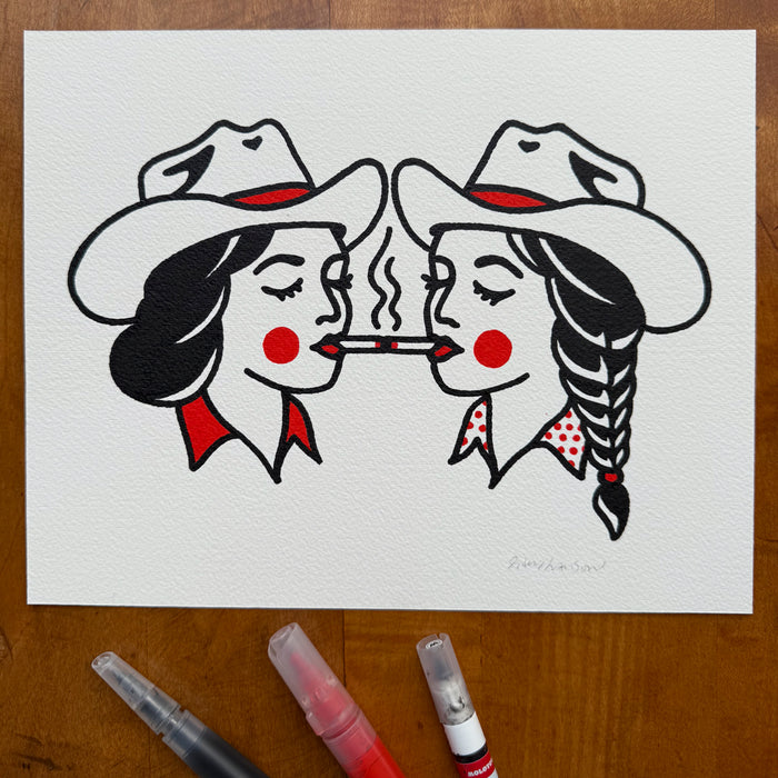 Share a Smoke 10x8in Original Paint Pen Drawing