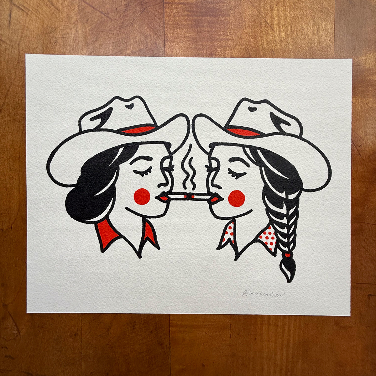 Share a Smoke 10x8in Original Paint Pen Drawing