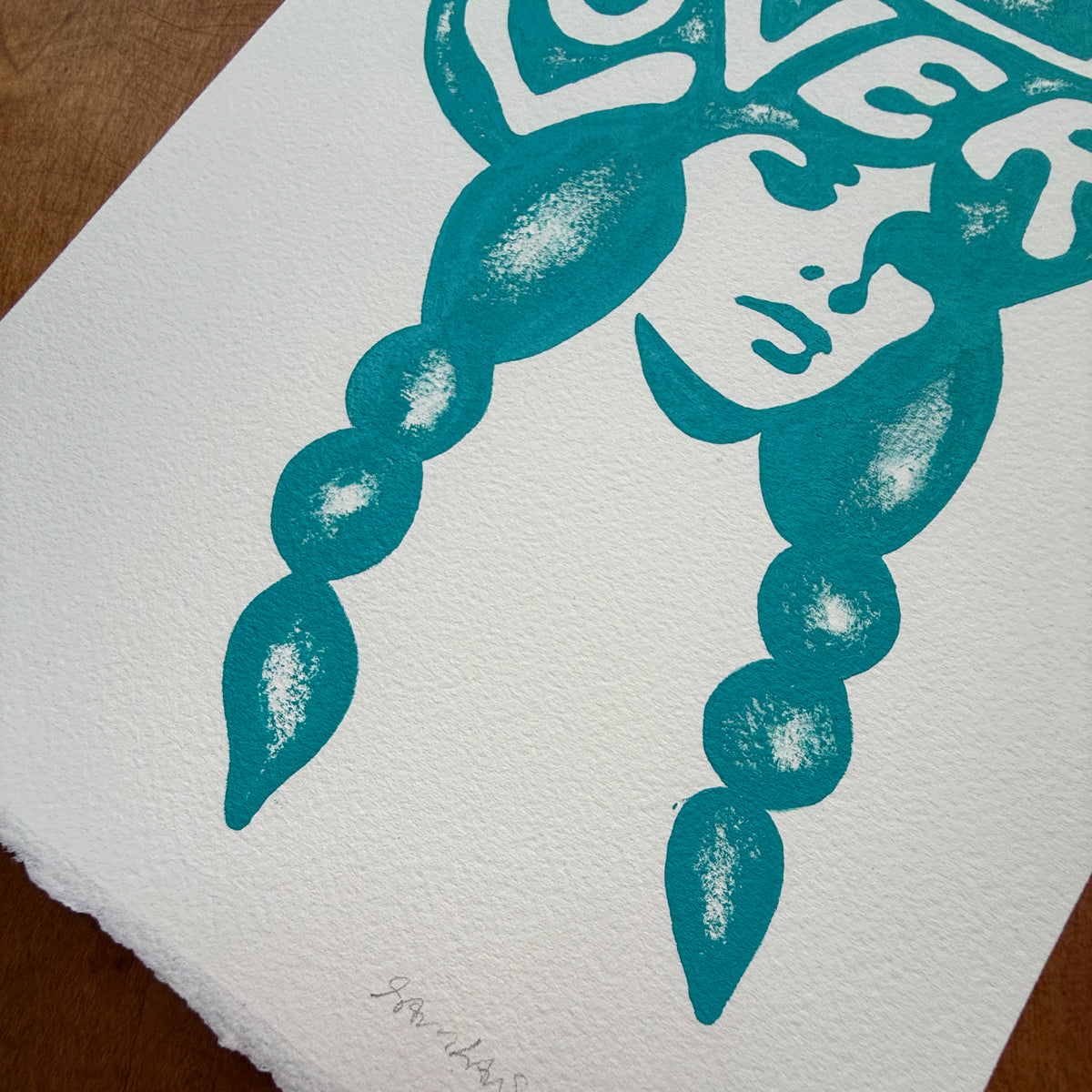 Lover 8x10in Original Painting (Teal)