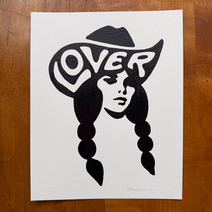 Lover 8x10in Original Painting (Glossy Black)