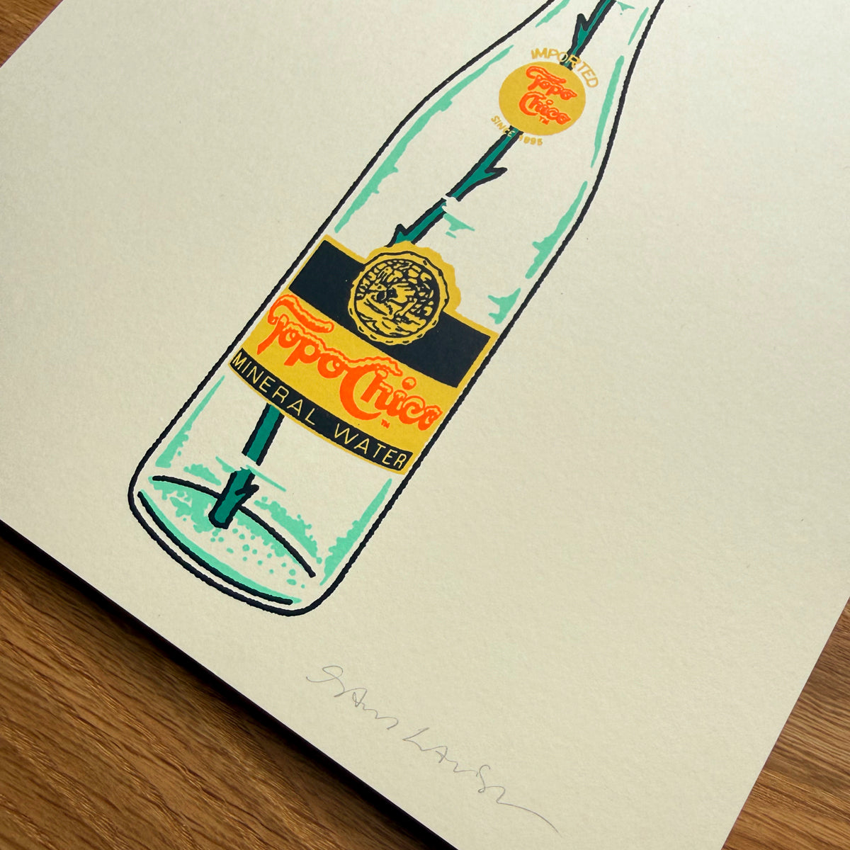 Yellow Rose Bottle - Signed 8x10in Silkscreen Print