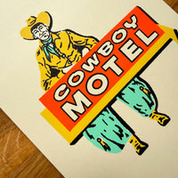 Cowboy Motel - Signed 8x10in Silkscreen Print