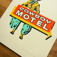 Cowboy Motel - Signed 8x10in Silkscreen Print