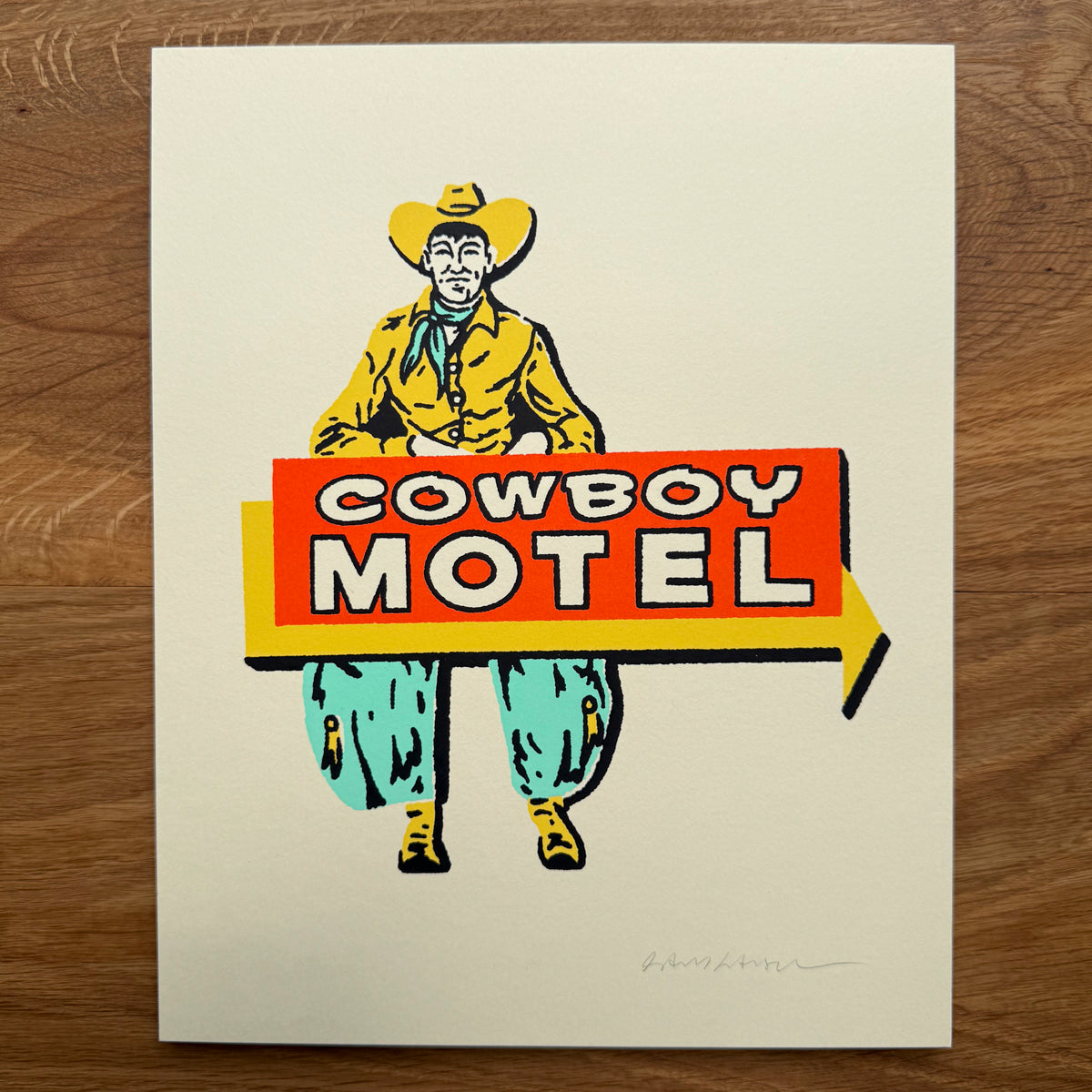 Cowboy Motel - Signed 8x10in Silkscreen Print