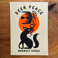 Seek Peace - Signed 5x7in Silkscreen Print