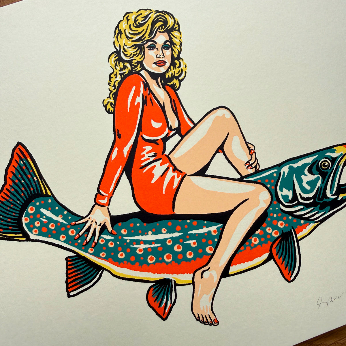 Dolly Parton on a Dolly Varden - Signed 8x10in Silkscreen Print