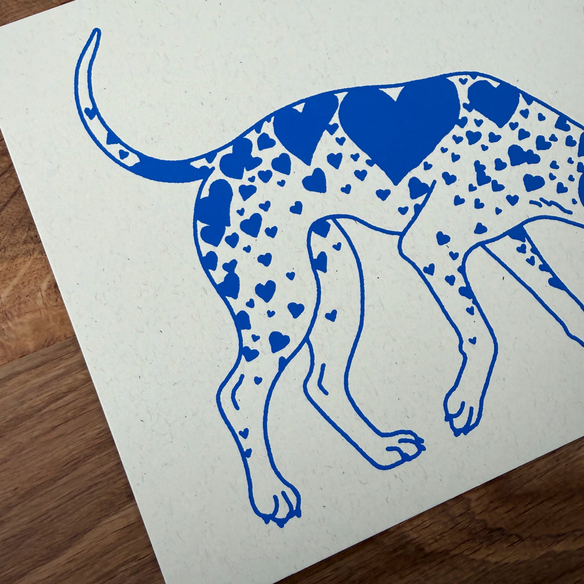 Bluetick Hearts - Signed 10x8in Silkscreen Print on Recycled Paper