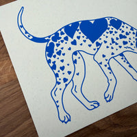 Bluetick Hearts - Signed 10x8in Silkscreen Print on Recycled Paper