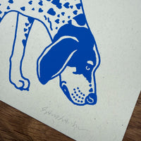 Bluetick Hearts - Signed 10x8in Silkscreen Print on Recycled Paper