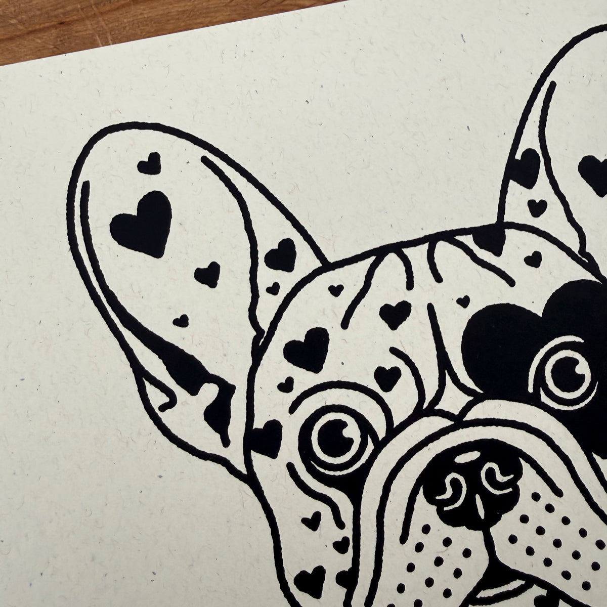 Frencie Hearts - Signed 10x8in Silkscreen Print on Recycled Paper
