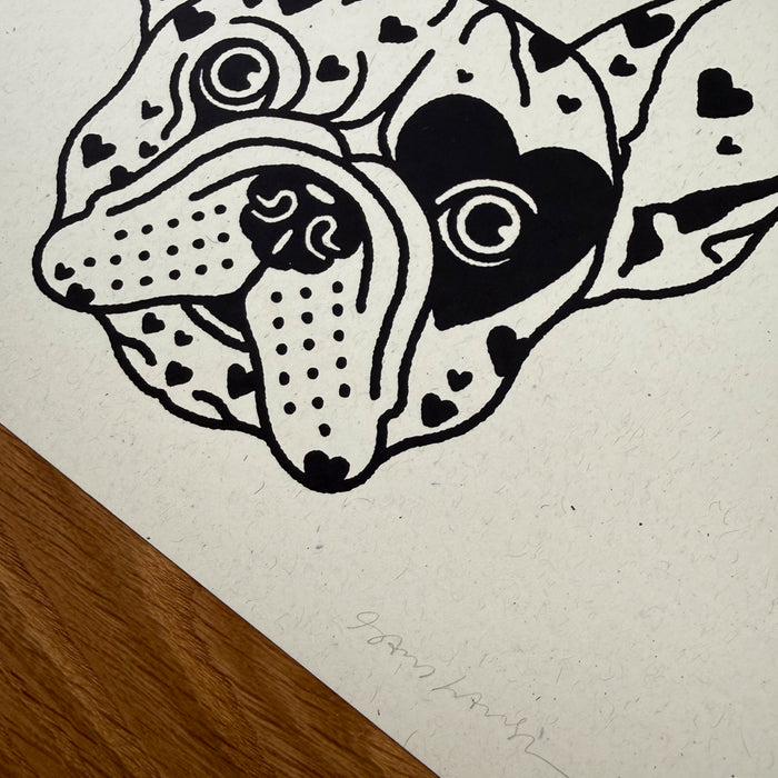 Frencie Hearts - Signed 10x8in Silkscreen Print on Recycled Paper