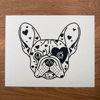 Frencie Hearts - Signed 10x8in Silkscreen Print on Recycled Paper