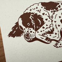 Spaniel Hearts - Signed 10x8in Silkscreen Print on Recycled Paper