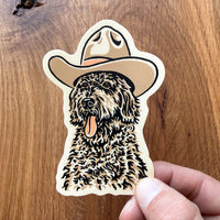 Goldendoodle Cowdog 4 Inch Matte Vinyl Sticker