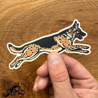 German Shepherd Brown Trout 4 Inch Matte Vinyl Sticker