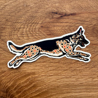German Shepherd Brown Trout 4 Inch Matte Vinyl Sticker