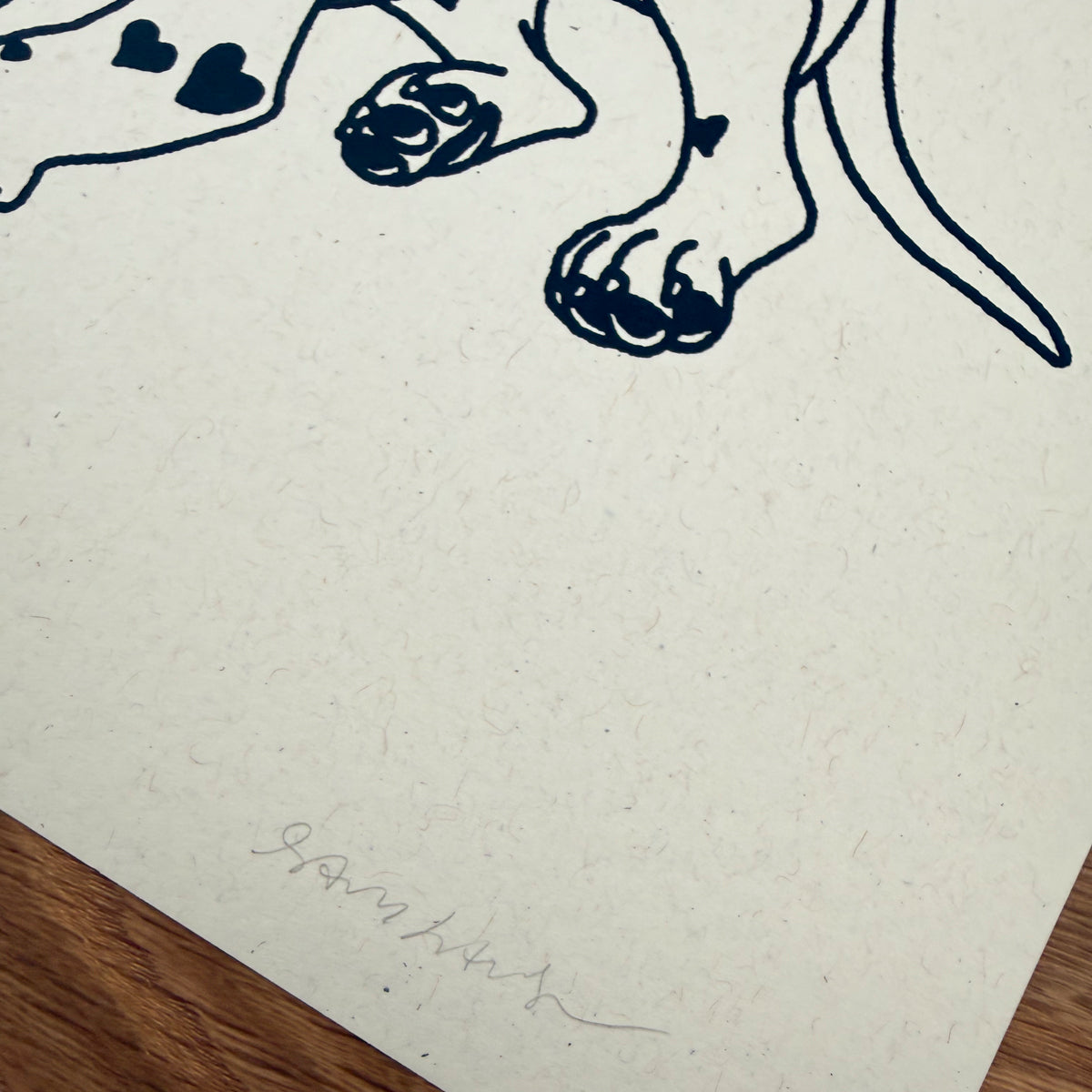 Pit Bull Hearts - Signed 10x8in Silkscreen Print on Recycled Paper