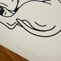 Bull Terrier Hearts - Signed 10x8in Silkscreen Print on Recycled Paper