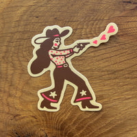 Lovestruck Cowgirl 3 Inch Matte Vinyl Sticker