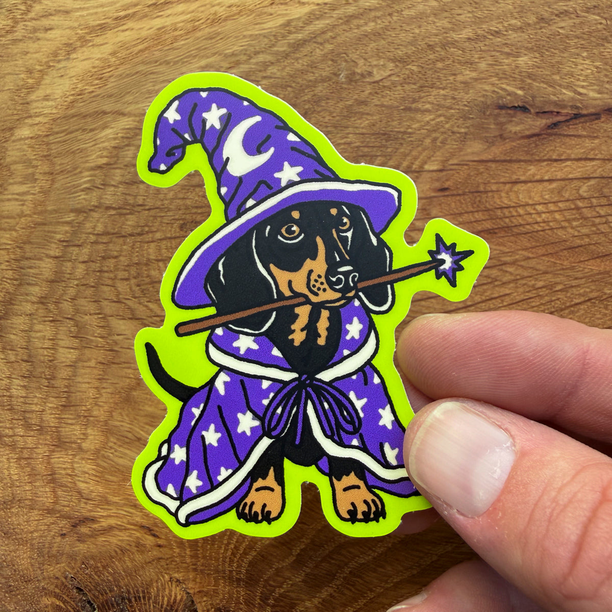 Dachshund Wizard 3 Inch Matte Vinyl Sticker