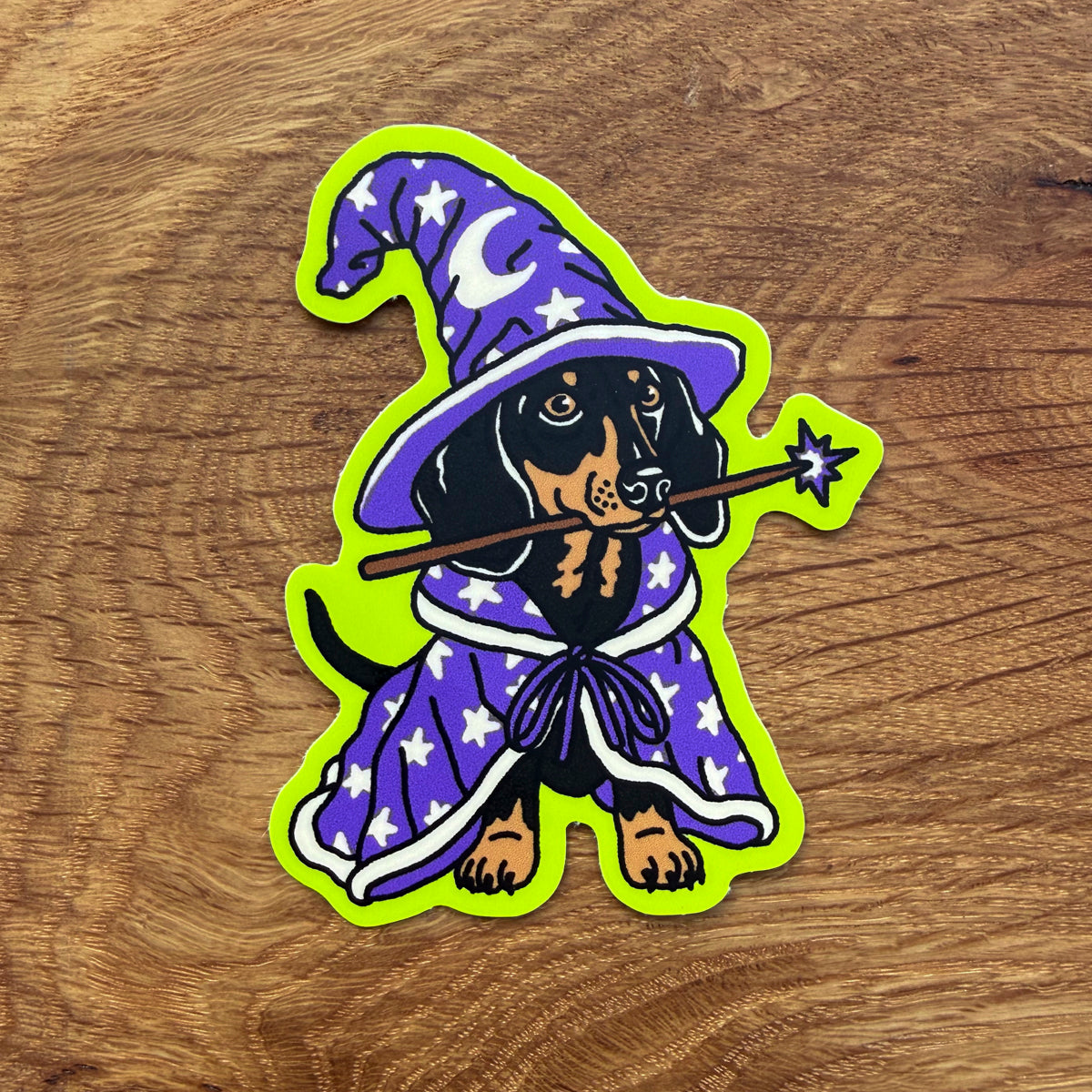 Dachshund Wizard 3 Inch Matte Vinyl Sticker