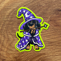 Dachshund Wizard 3 Inch Matte Vinyl Sticker