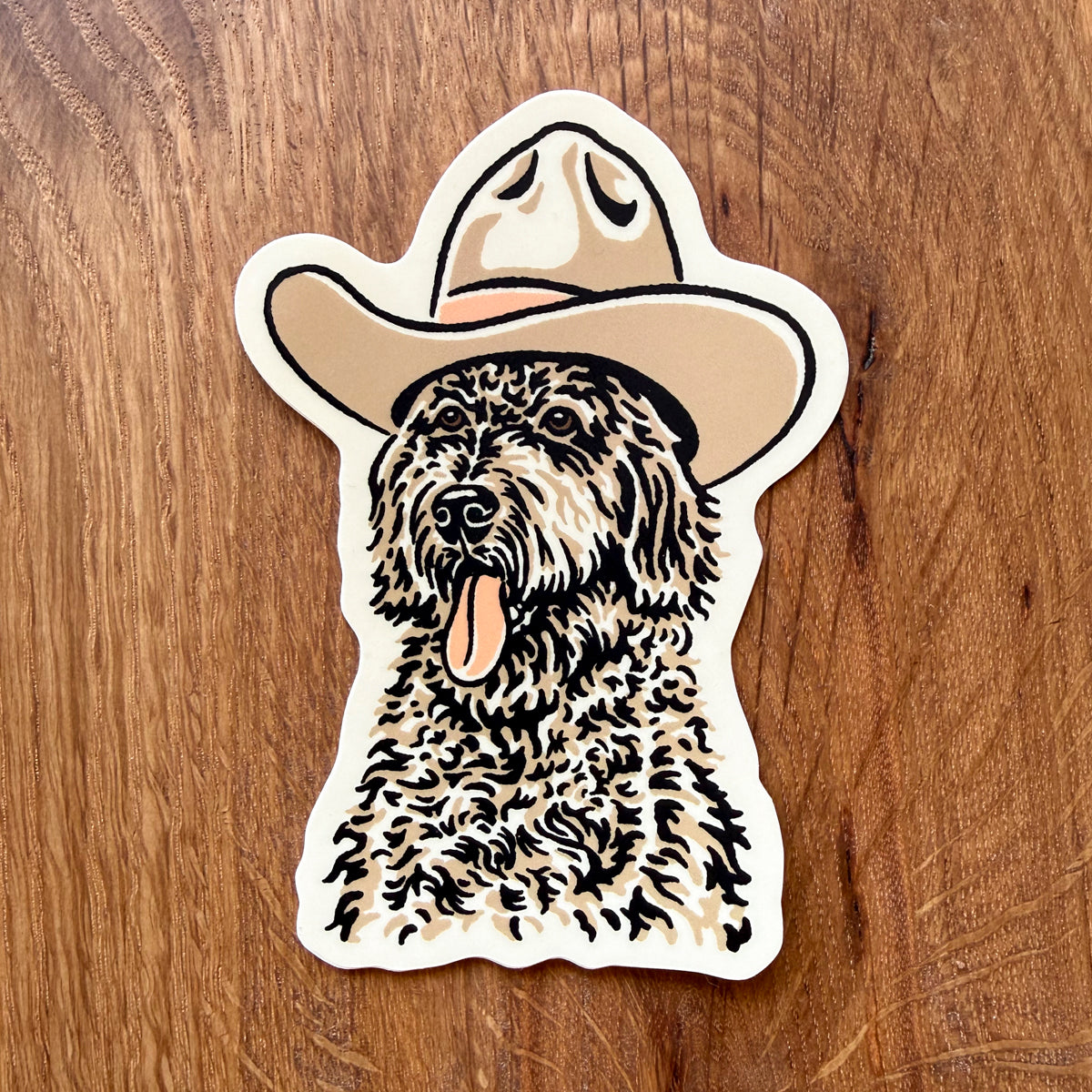 Goldendoodle Cowdog 4 Inch Matte Vinyl Sticker