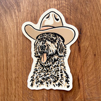 Goldendoodle Cowdog 4 Inch Matte Vinyl Sticker