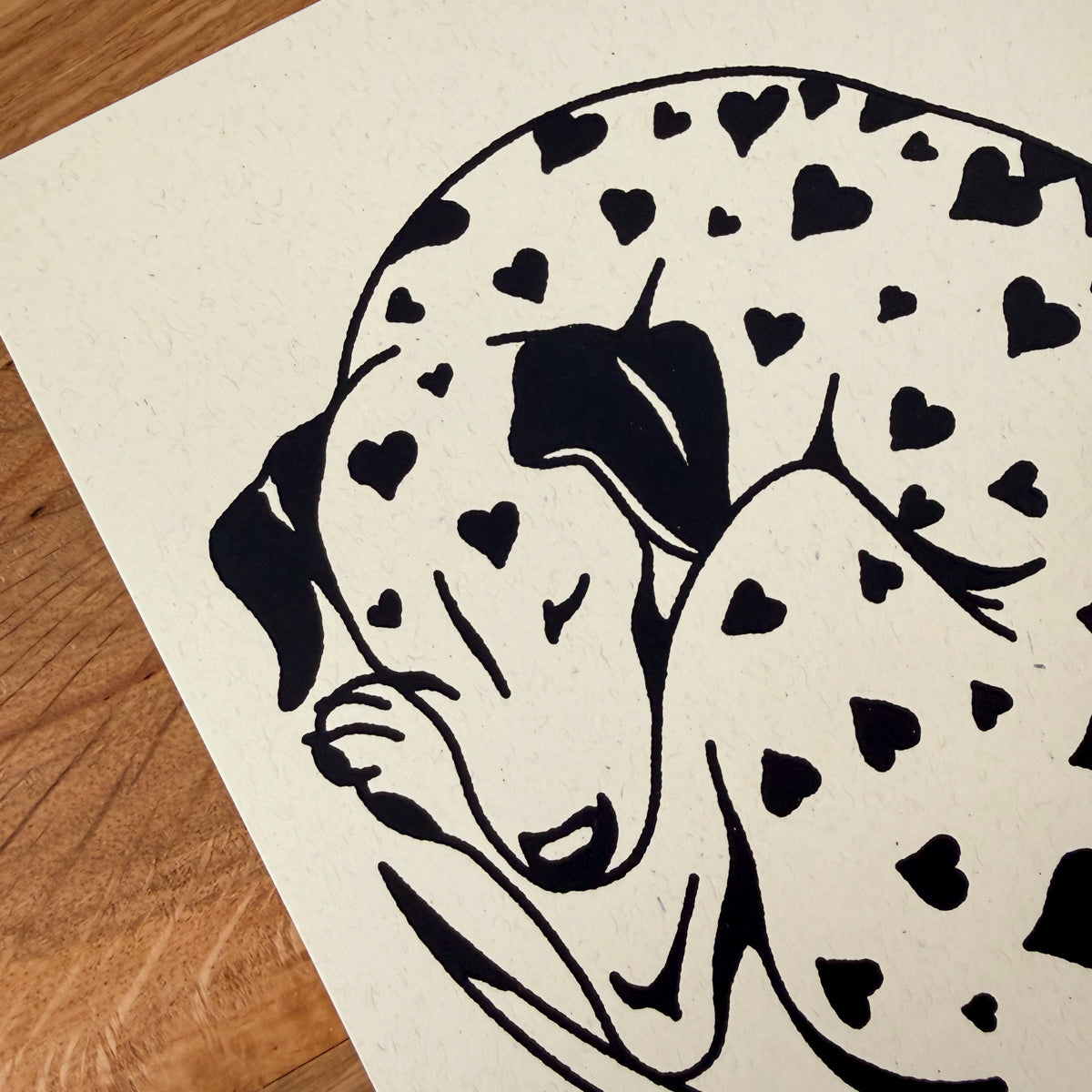 Dalmatian Hearts - Signed 8x10in Silkscreen Print on Recycled Paper