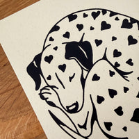 Dalmatian Hearts - Signed 8x10in Silkscreen Print on Recycled Paper