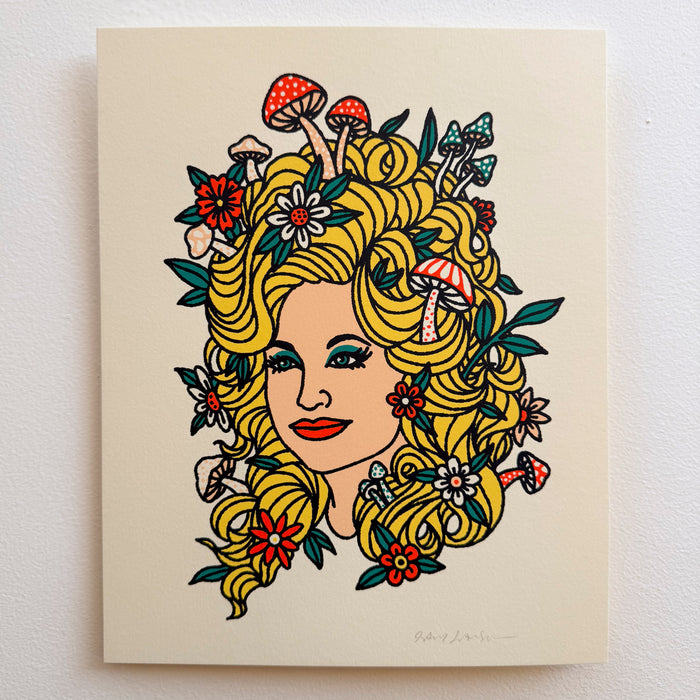 72 Dolly - Signed 8x10in Silkscreen Country Music Murshroom Print