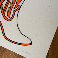California Poppy Boot - Signed 8x10in Silkscreen Print on Recycled Paper
