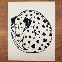 Dalmatian Hearts - Signed 8x10in Silkscreen Print on Recycled Paper