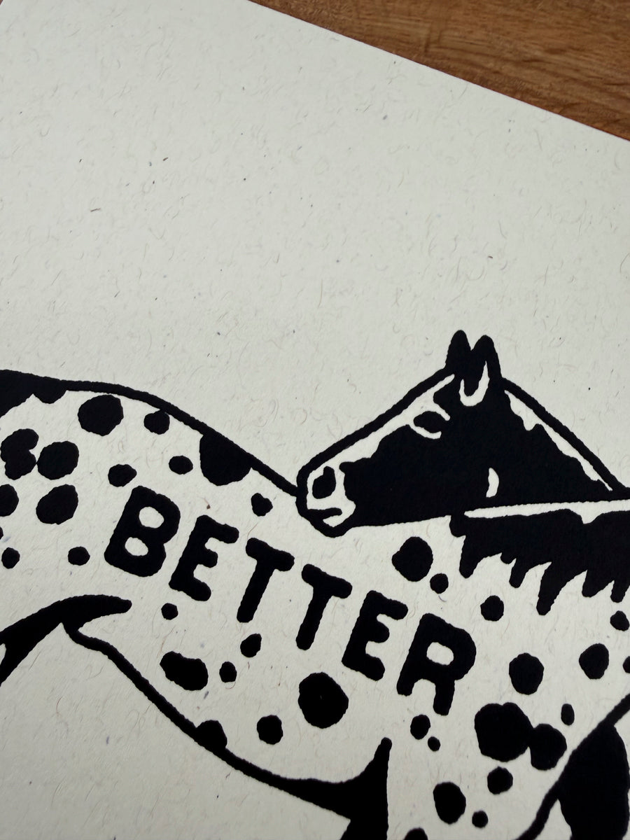 Better Together Horses - Signed 10x8in Silkscreen Print on Recycled Paper