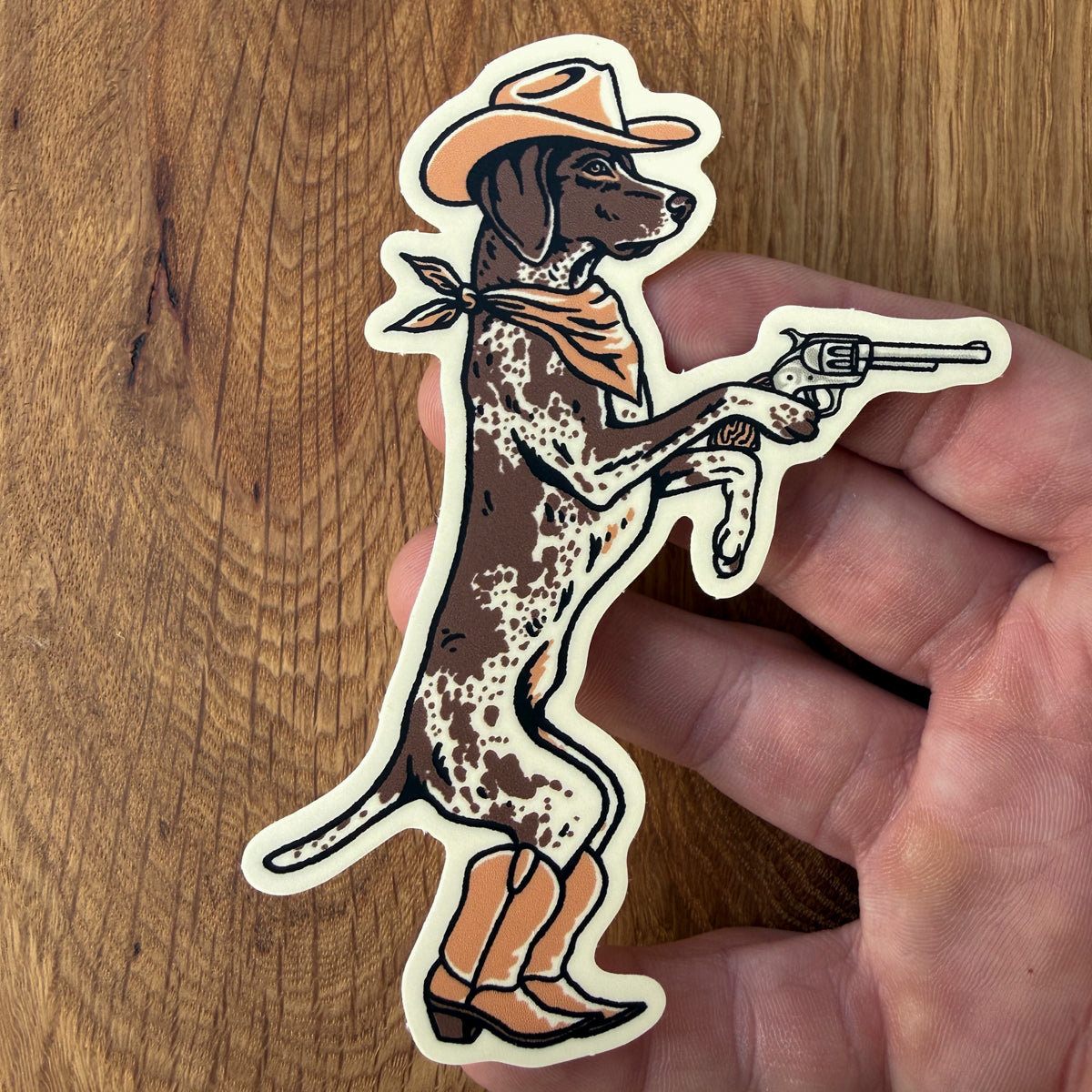 German Shorthaired Pointer Outlaw 4 Inch Matte Vinyl Sticker