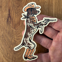 German Shorthaired Pointer Outlaw 4 Inch Matte Vinyl Sticker