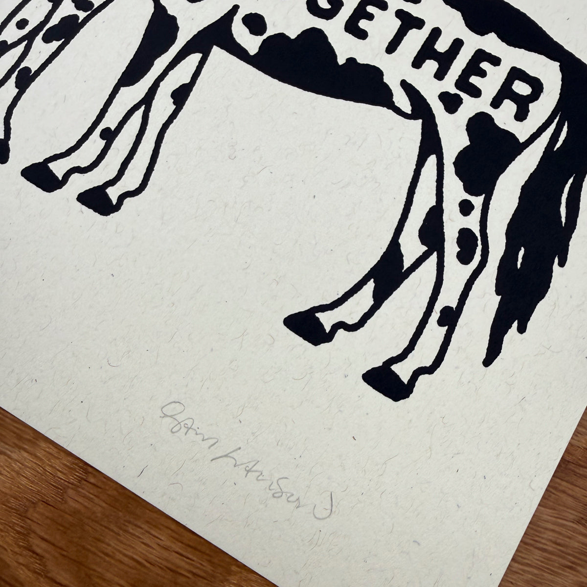 Better Together Horses - Signed 10x8in Silkscreen Print on Recycled Paper