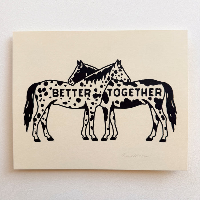 Better Together Horses - Signed 10x8in Silkscreen Western Print