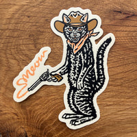 Bandit Cat 4 Inch Matte Vinyl Sticker
