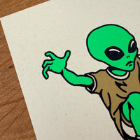 Skate Alien - Signed 8x10in Silkscreen Print on Recycled Paper
