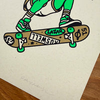Skate Alien - Signed 8x10in Silkscreen Print on Recycled Paper