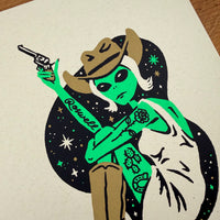 Western Alien Starr - Signed 8x10in Silkscreen Print on Recycled Paper
